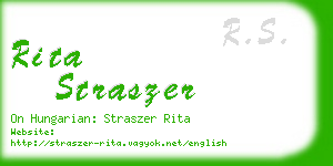 rita straszer business card